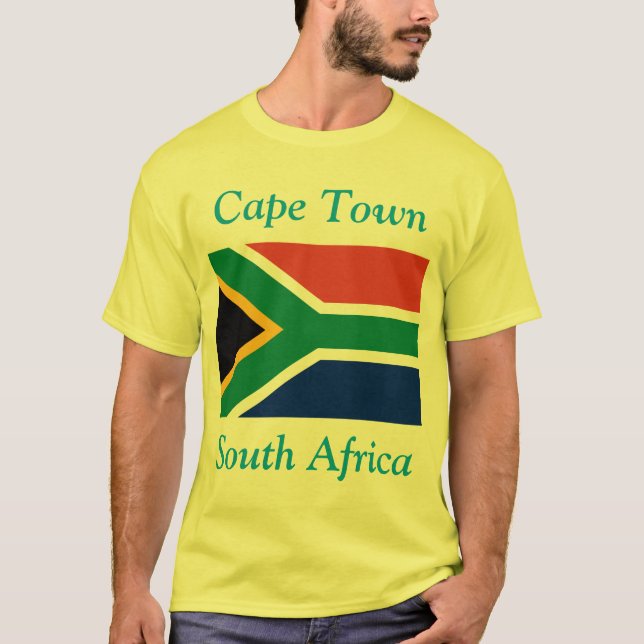Cape Town, South Africa with South African Flag T-Shirt (Front)
