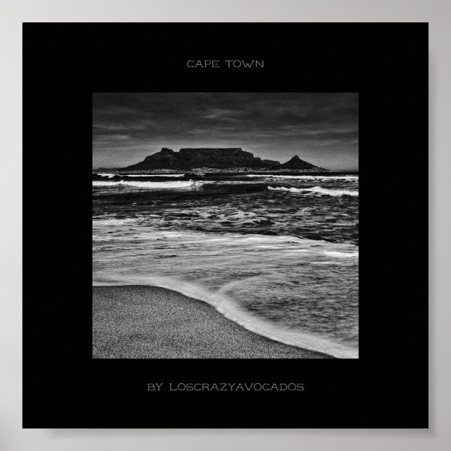 Cape Town Table Mountain Beach Ocean Poster (Front)