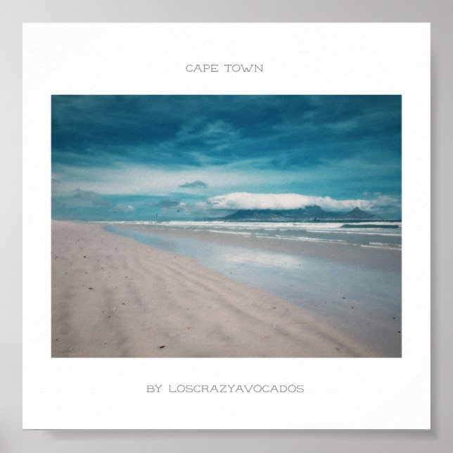Cape Town Table Mountain Beach Ocean Poster (Front)