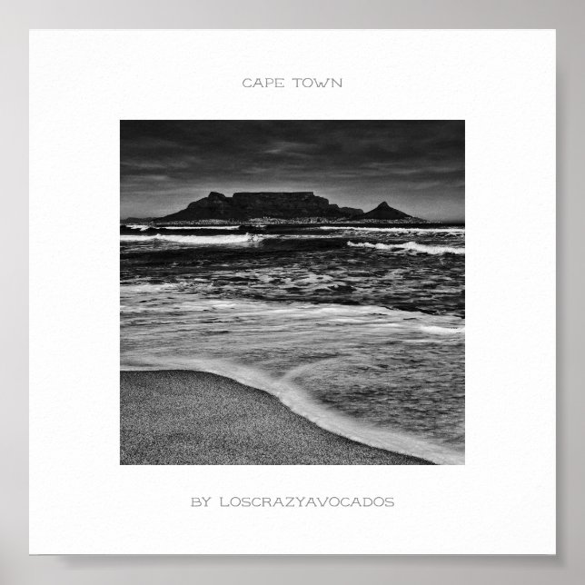 Cape Town Table Mountain Beach Ocean Poster (Front)