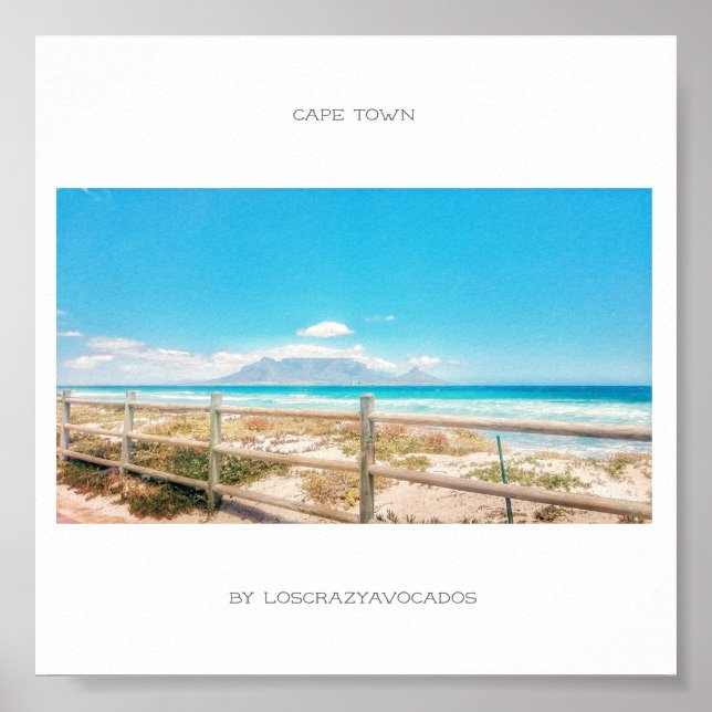 Cape Town Table Mountain Beach Ocean View Poster (Front)