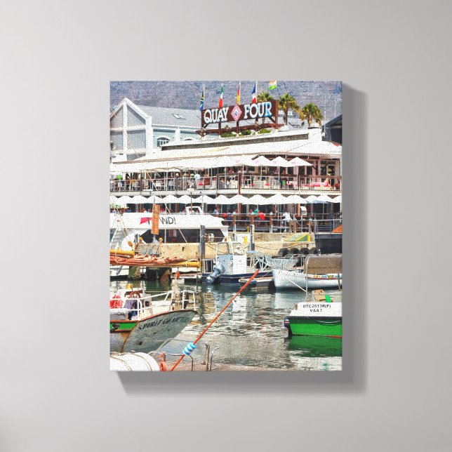 Cape Town Table Mountain Cityscape Waterfront Canvas Print (Front)