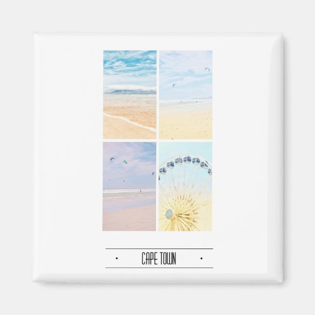 Cape Town Table Mountain Collage Pastel Magnet (Front)