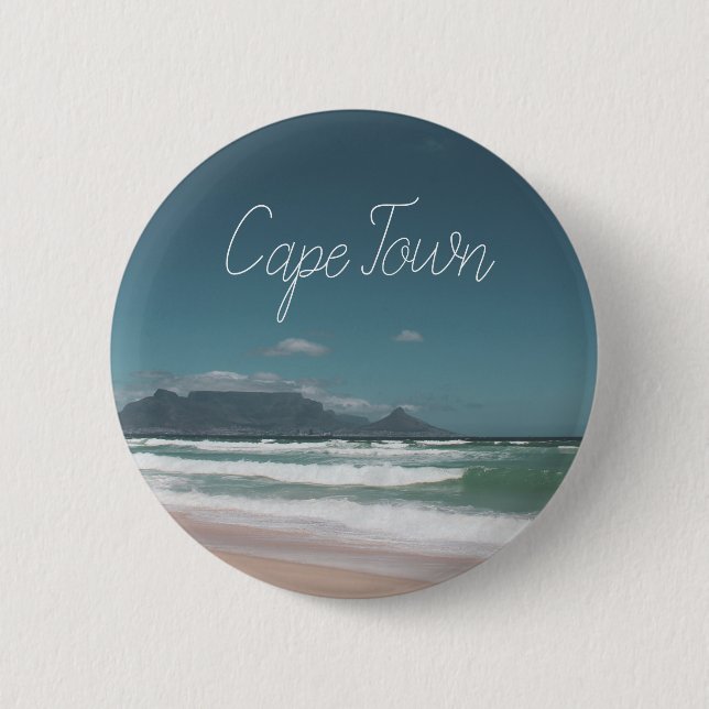 Cape Town Table Mountain Ocean 6 Cm Round Badge (Front)