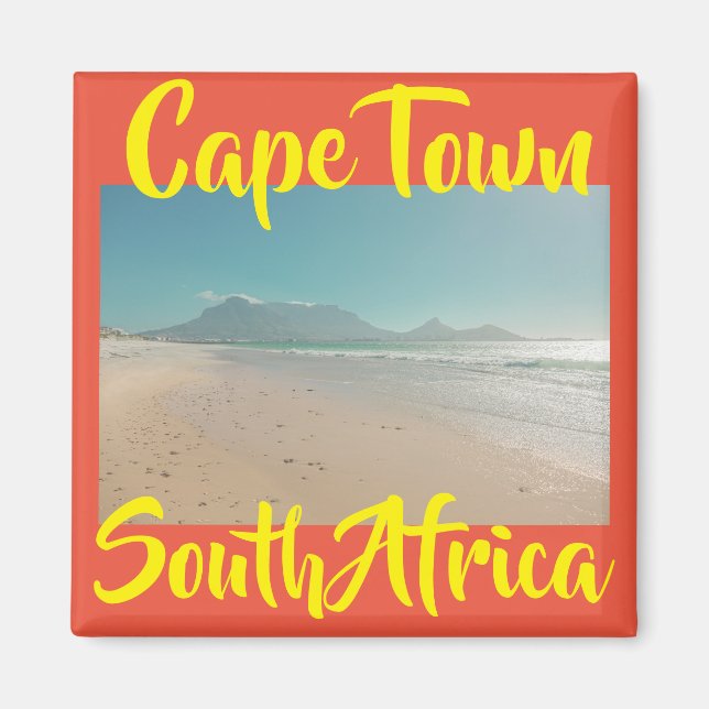 Cape Town Table Mountain Ocean Beach View Magnet (Front)