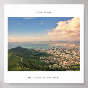 Cape Town Table Mountain Ocean Harbour View Poster