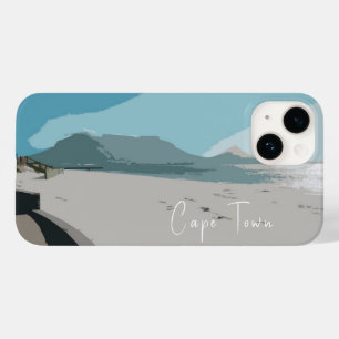 Cape Town Table Mountain Ocean Sketch Case-Mate iPhone 14 Case