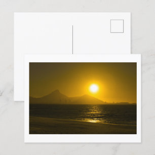 Cape Town Table Mountain Ocean Sunset Postcard