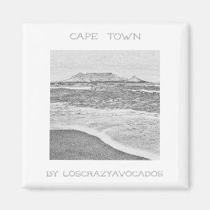 Cape Town Table Mountain Ocean Waves Beach Magnet
