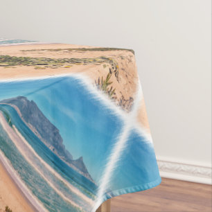 Cape Town Table Mountain Ocean Waves Beach Tablecloth
