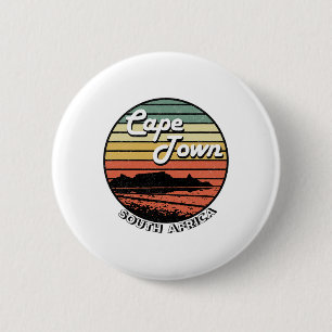 Cape Town Table Mountain South Africa Vintage 6 Cm Round Badge