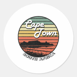 Cape Town Table Mountain South Africa Vintage Classic Round Sticker