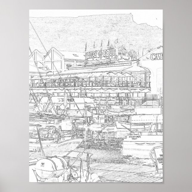 Cape Town Table Mountain V&A Waterfront Poster (Front)