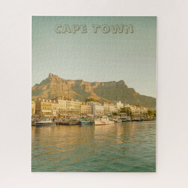 Cape Town Vintage Table Mountain Harbour Jigsaw Puzzle (Vertical)