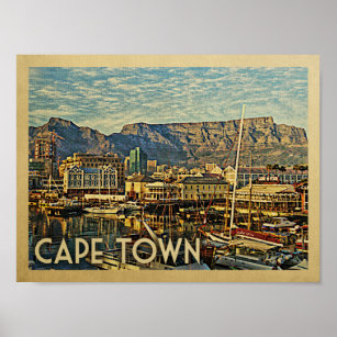 Cape Town Vintage Travel Poster