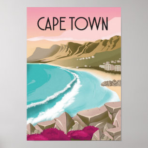 Cape Town Vintage Travel Poster Enhanced Matte