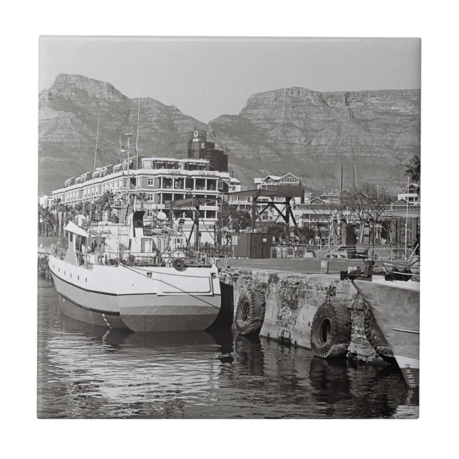 Cape Town Waterfront Harbour Table Mountain Tile (Front)