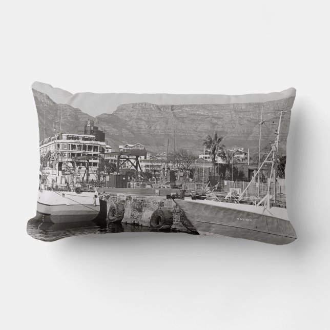 Cape Town Waterfront Harbour Throw Pillow (Front)