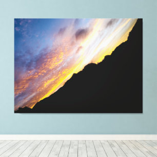 Cape Verde Abstract Sunset Diagonal Mountain Canvas Print