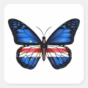 Cape Verde Butterfly flag Square Sticker