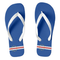 Cape Verde flag Adult Flip Flops Wide Straps