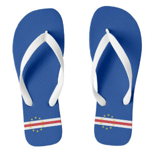 Cape Verde flag Adult Flip Flops Wide Straps
