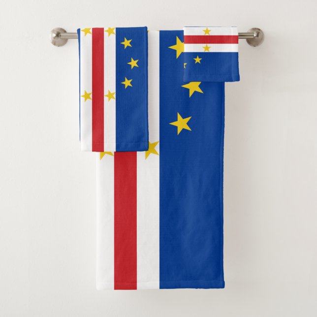 Cape Verde Flag Bath Towel Set (Insitu)