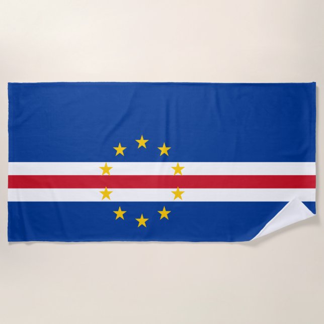 Cape Verde Flag Beach Towel (Front)