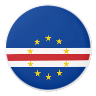 Cape Verde Flag Ceramic Knob