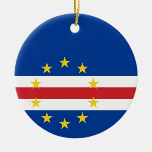 Cape Verde flag Ceramic Ornament (Front)