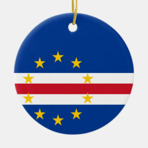Cape Verde Flag Ceramic Tree Decoration