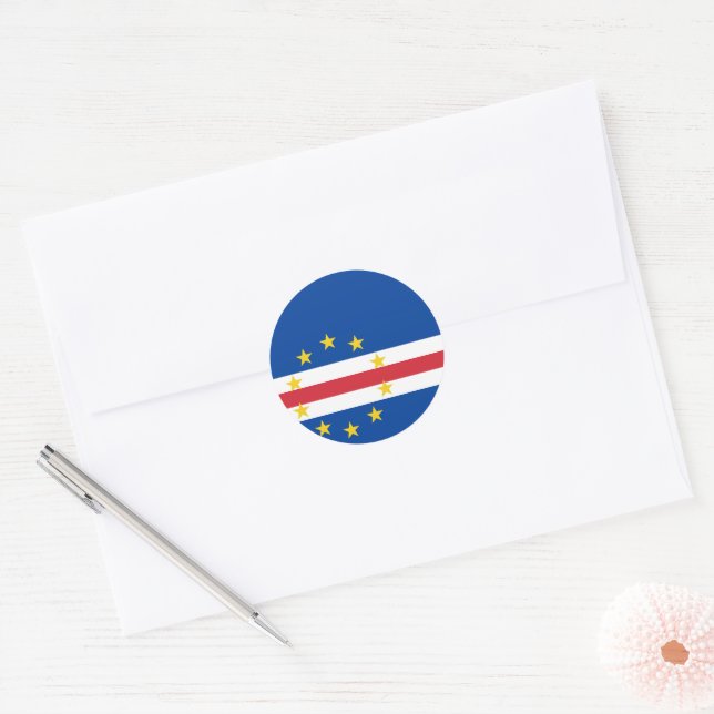Cape Verde flag Classic Round Sticker (Envelope)