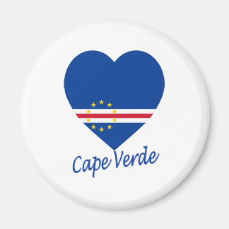 Cape Verde Flag Heart Magnet