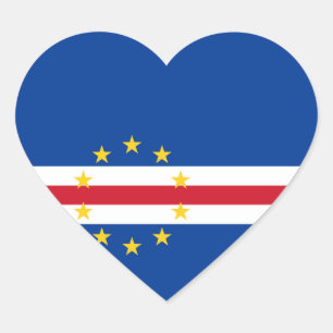 Cape Verde Flag Heart Sticker