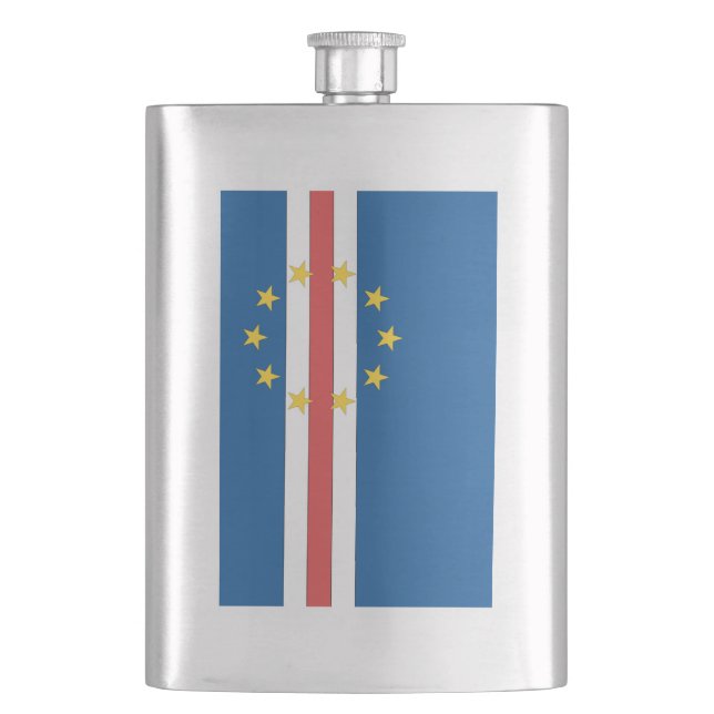 Cape Verde Flag Hip Flask (Front)