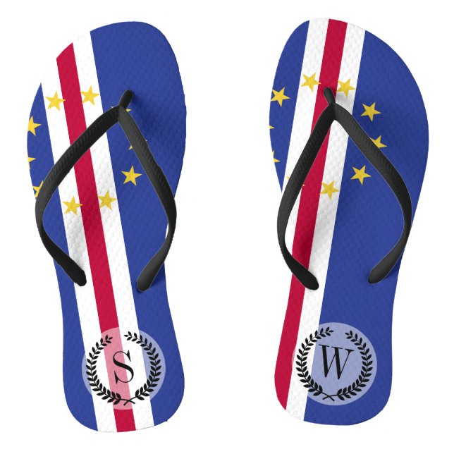 Cape Verde Flag Jandals (Footbed)