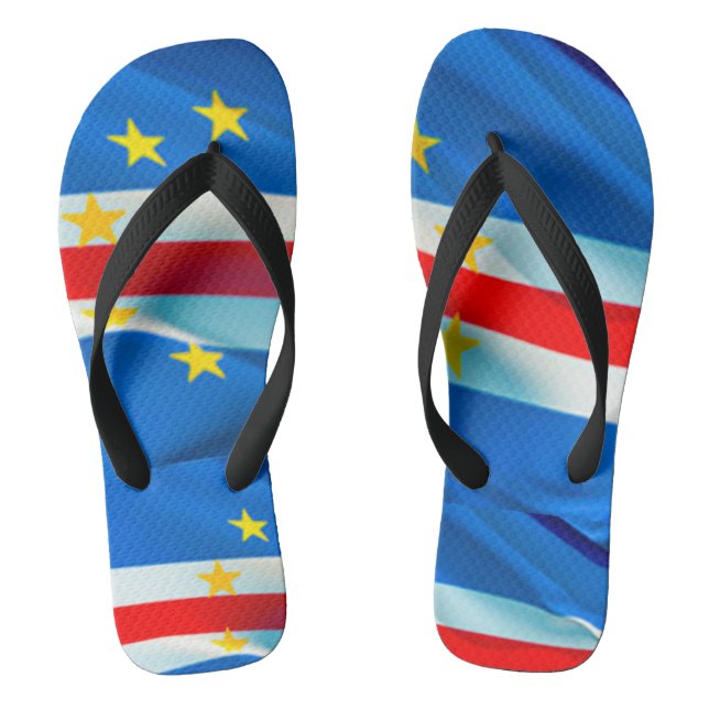 Cape Verde Flag Jandals (Footbed)