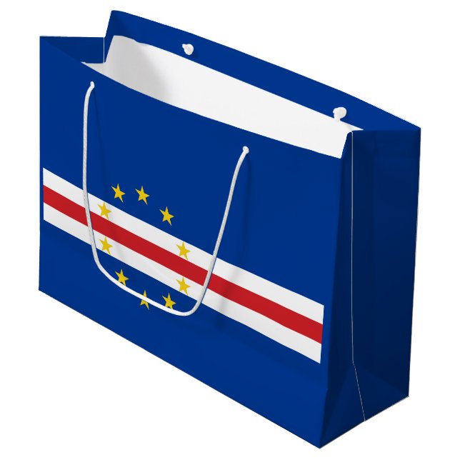 Cape Verde Flag Large Gift Bag (Front Angled)