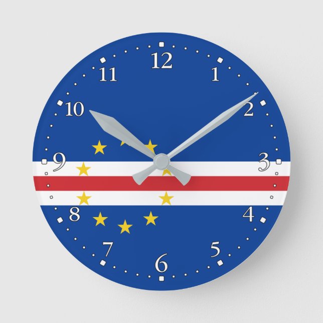 Cape Verde Flag Round Clock (Front)