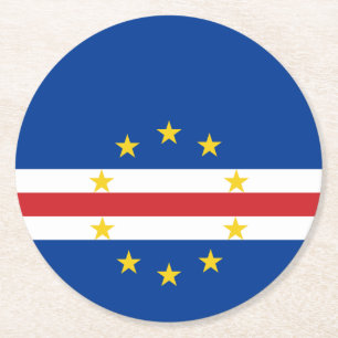 Cape Verde Flag Round Paper Coaster