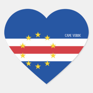 Cape Verde Flag Splendid Patriotic Heart Sticker