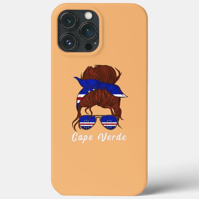 Cape Verde Girl Bandanna Woman Messy Bun Cape Case-Mate iPhone Case (Back)