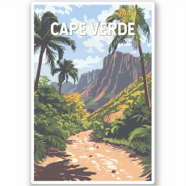 Cape Verde Illustration Travel Art Vintage (Front)