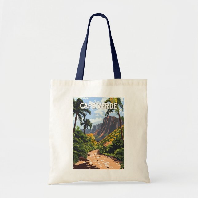 Cape Verde Illustration Travel Art Vintage Tote Bag (Front)