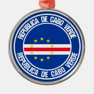 Cape Verde Round Emblem Metal Tree Decoration