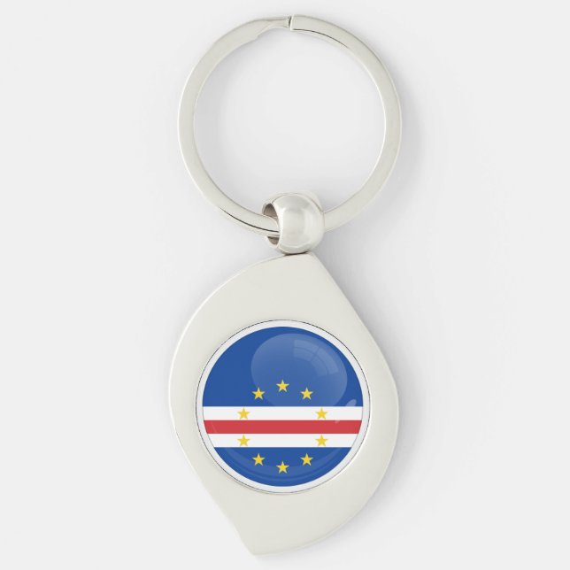 Cape Verde Round icon flag Key Ring (Front)