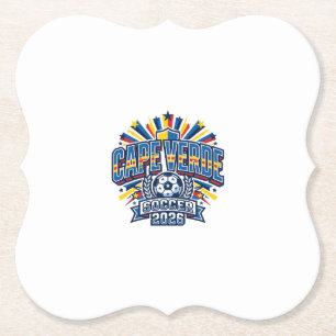 Cape Verde Soccer 2026 Soccer Bold Country Typogra Paper Coaster