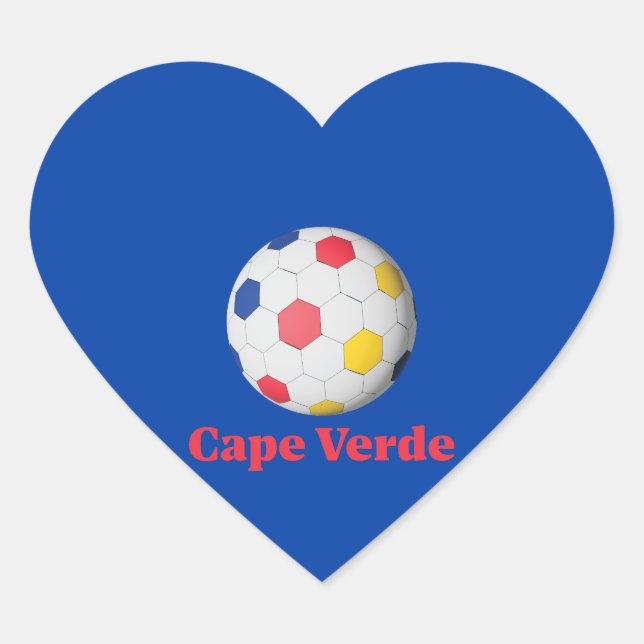 cape verde soccer heart sticker (Front)