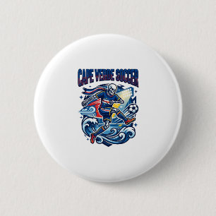 Cape Verde Soccer Skeleton Striker Nations Premium 6 Cm Round Badge