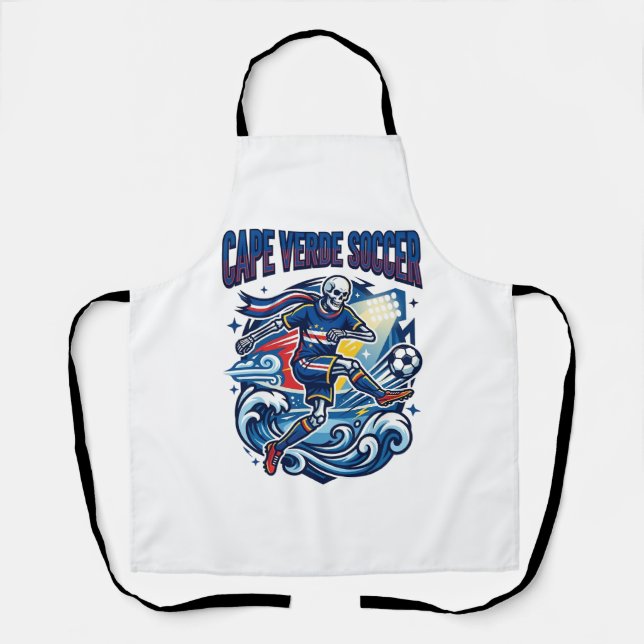 Cape Verde Soccer Skeleton Striker Nations Premium Apron (Front)